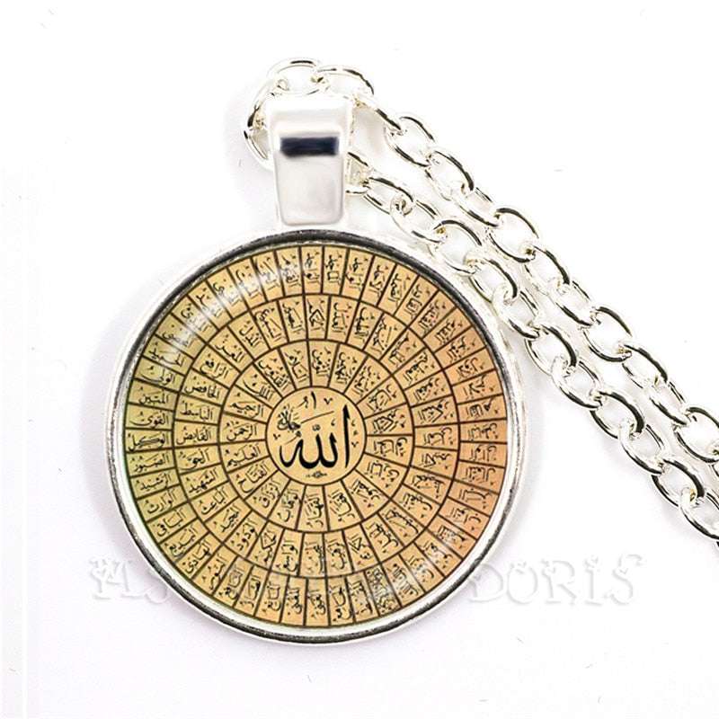 Gold-color 25mm Glass Muslim Islamic Allah Arab Muslim Necklace For Muhammad Re image 10