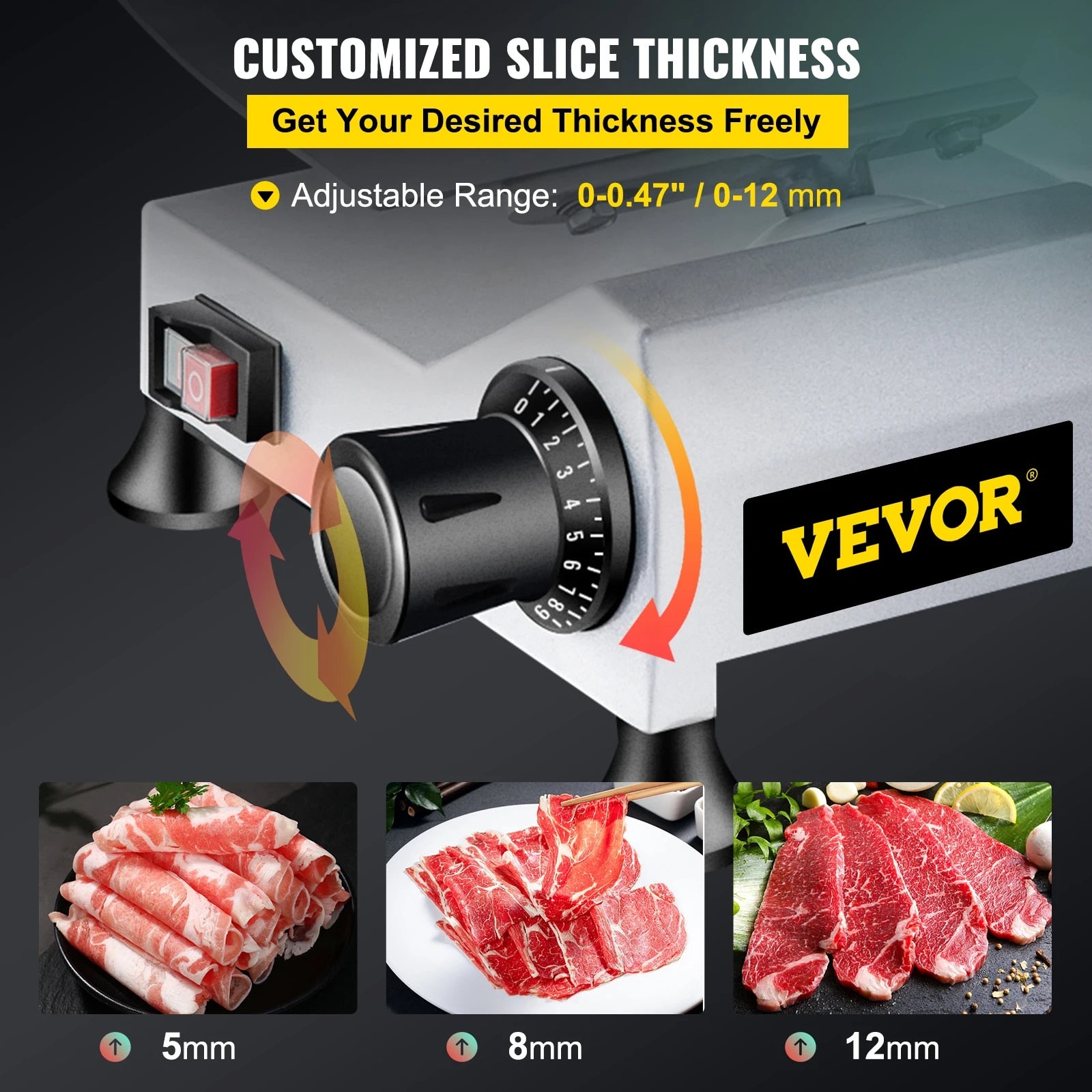 VEVOR 10 Inch Blade Electric Food Slicer Cutter Grinder Meat Slicer Machine for image 2