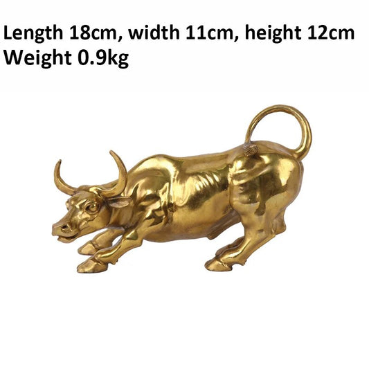 Wall Street Copper Fierce Bull OX Statue Golden Metal Sculpture  Charging Stock image 0