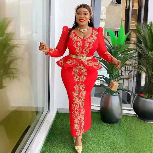 African Dresses for Women 2024 Elegant Africa Clothing Plus Size Wedding Party image 0