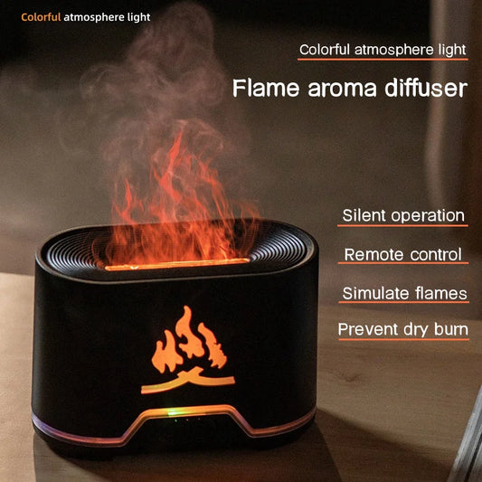 Remote Control USB Aromatherapy Diffuser,Simulated Flame Lamp,Air Humidifier image 0
