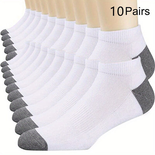 10pairs Men's Fashion Cotton Breathable Comfortable Ankle Socks, Men's Summer S image 0