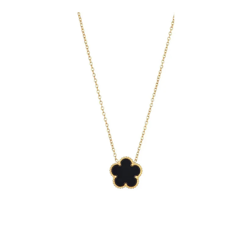 14K Gold Plated Five-leaf Clover Link Bracelets White Black Blue Gold Red Green image 19