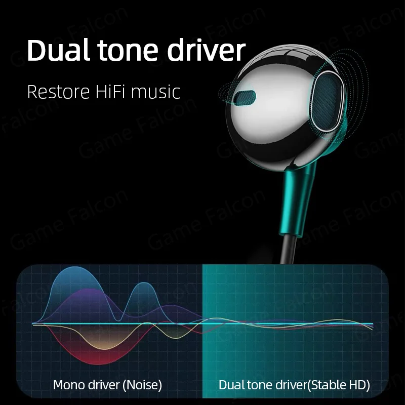 USB Type C Headphone HiFi Bass Stereo Volume Control Mic 3.5mm Wired Earbuds Fo image 10