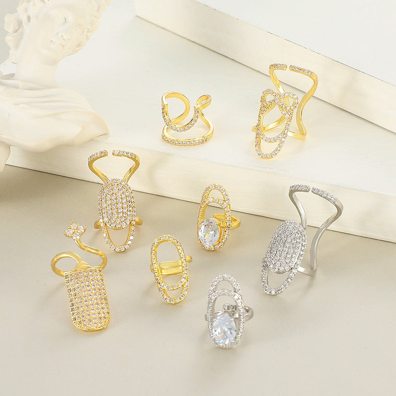 New In 2023 Luxury Nail Photo Ring Gold Silver Plated Phalanx Fashion Finger Ma image 17