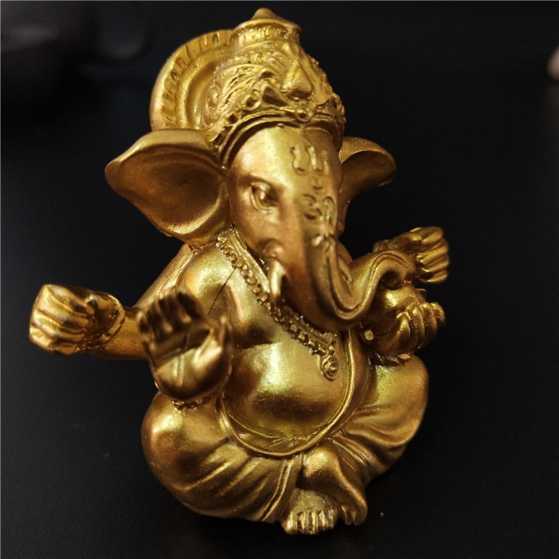 Gold Lord Ganesha Buddha Statue Elephant God Sculptures Ganesh Figurines image 10