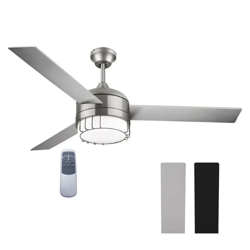 LED Ceiling Fan in Brushed Nickel, 52-Inch image 1