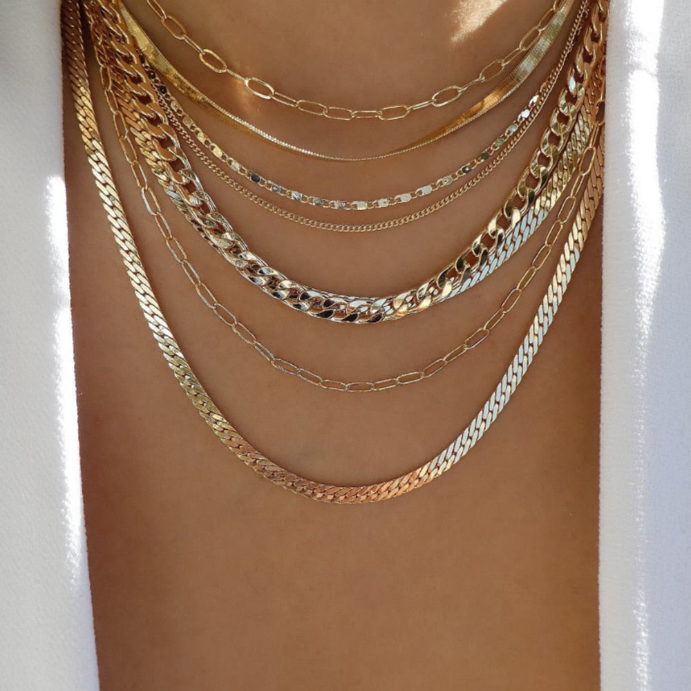 bls-miracle Bohemia Gold Color Multiple Styles Necklace For Women Trendy Multi- image 30