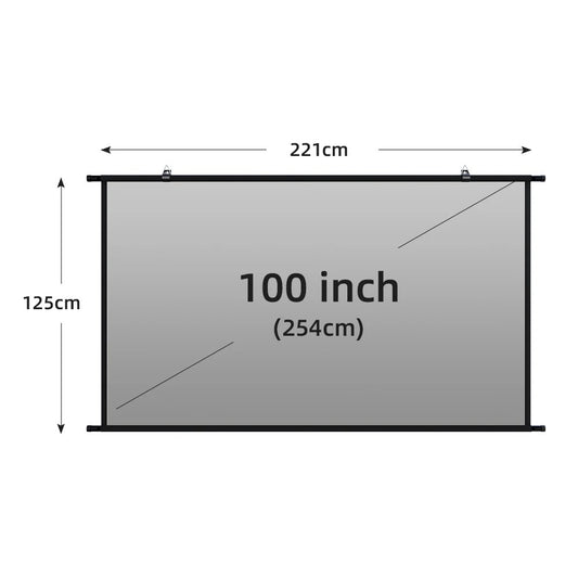 VEIDADZ Projector Screen Wall Mounted Grey Anti-Light Resistant Reflective Fabr image 0