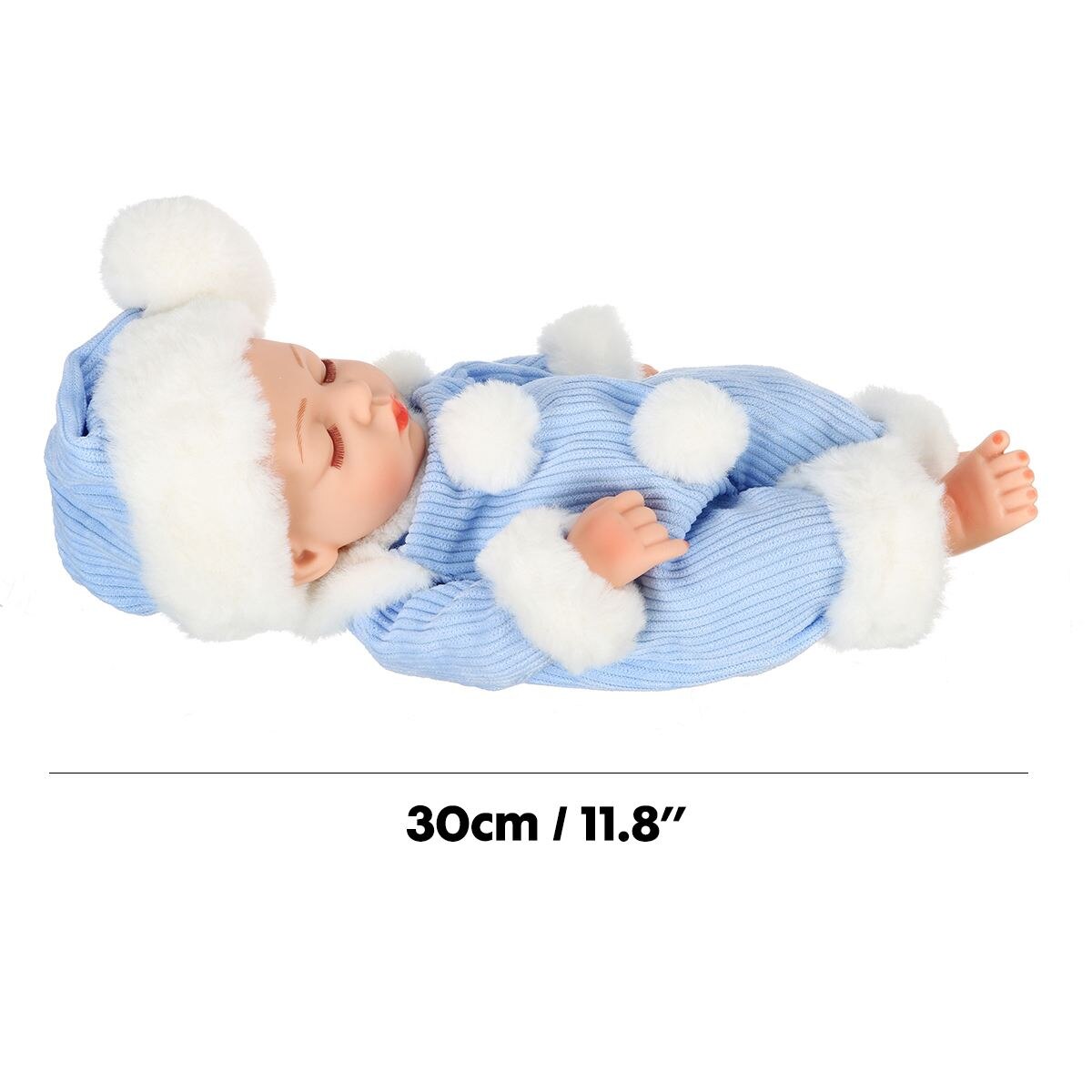 11inch Sleeping Baby Doll With Hat Rebirth Doll Realistic Baby Dolls Handmade Gi image 1
