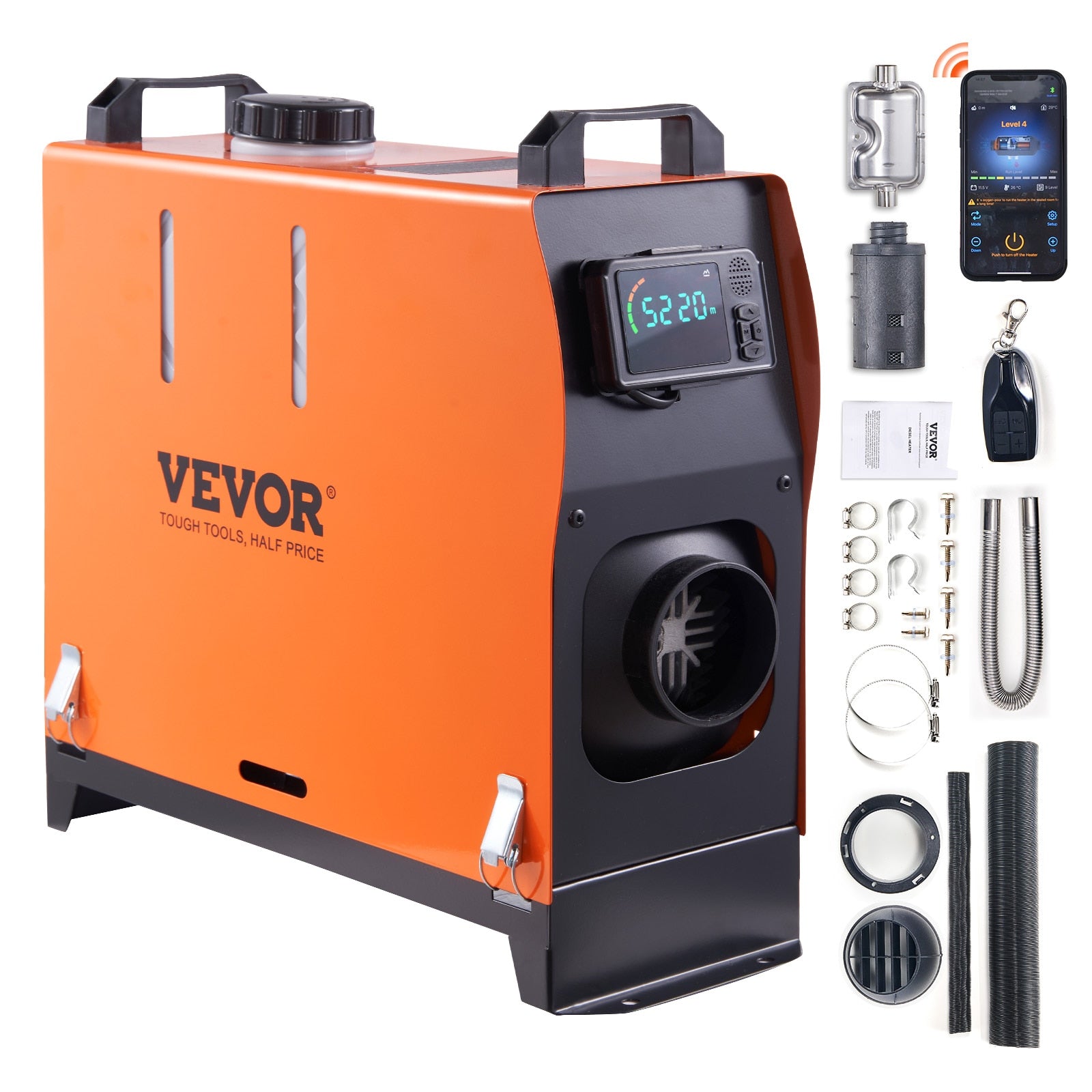 VEVOR 5/8KW Car Heater Diesel Air Heater 12V Diesel Heater With LCD Switch Sile image 4