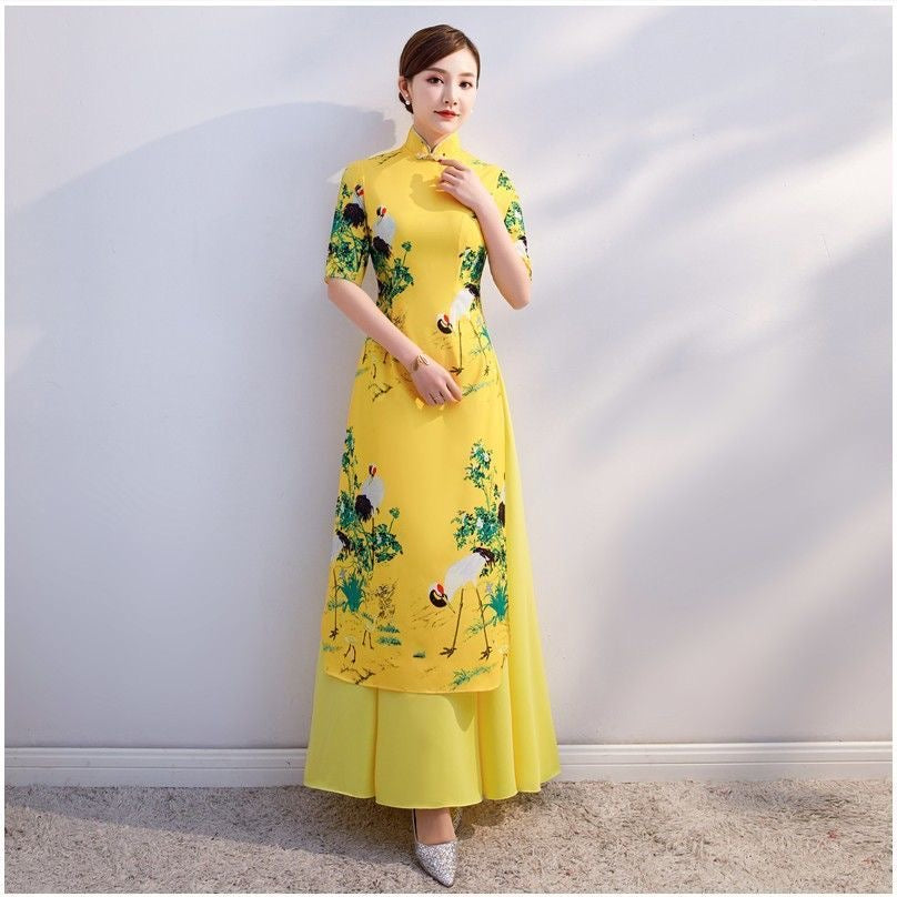 Oriental Elegant Slim Qipao Women Modern National Style China Costume Chinese T image 2