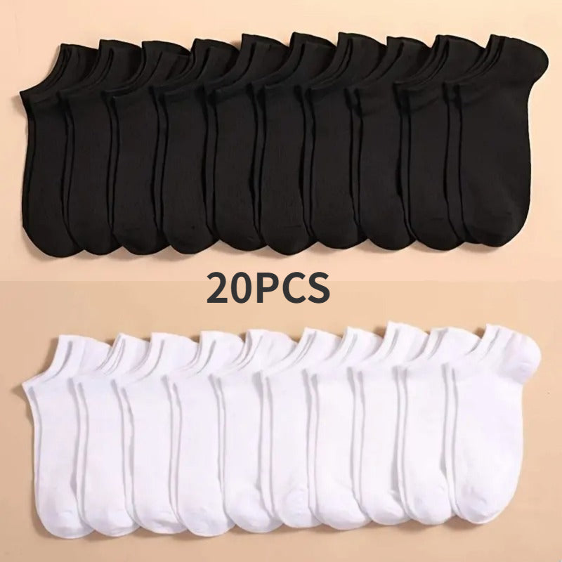 10 Pairs Unisex Casual Plain Color Boat Socks Thin Breathable Comfy Anti Odor S image 0