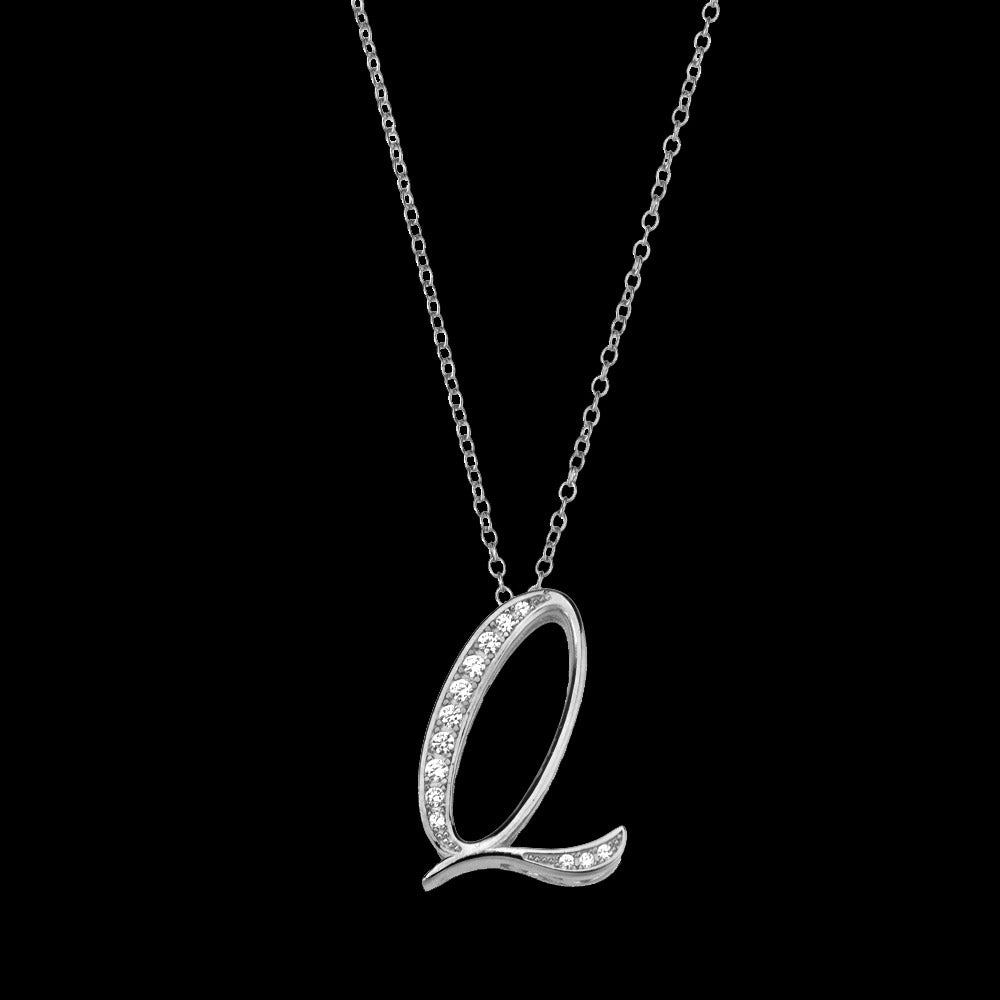 ANDYWEN 925 Sterling Silver Gold Long Chain Alphabet 26 Leter A W Pendant K H I image 26