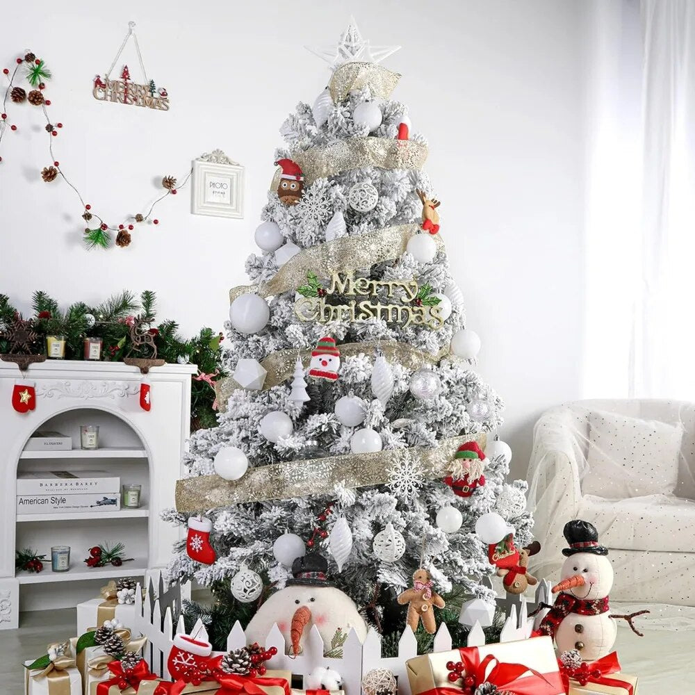 White Christmas 2024 100pcs Christmas Balls Ornaments Set Festoon New Year's Ev image 8
