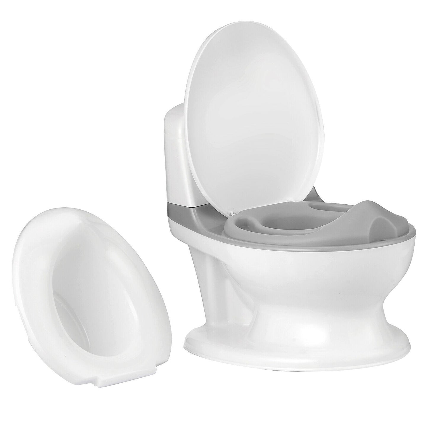 Babyjoy Kids Realistic Potty Training Transition Toilet w/ Sound Lighting Gray/ image 2