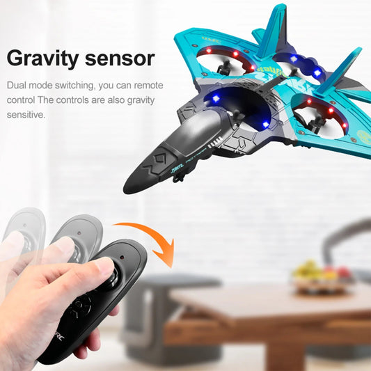 V17 Drone Trick 4 Rotor RC Glider Aircraft EPP Mini Drone LED 2.4G Gravity Sens image 0