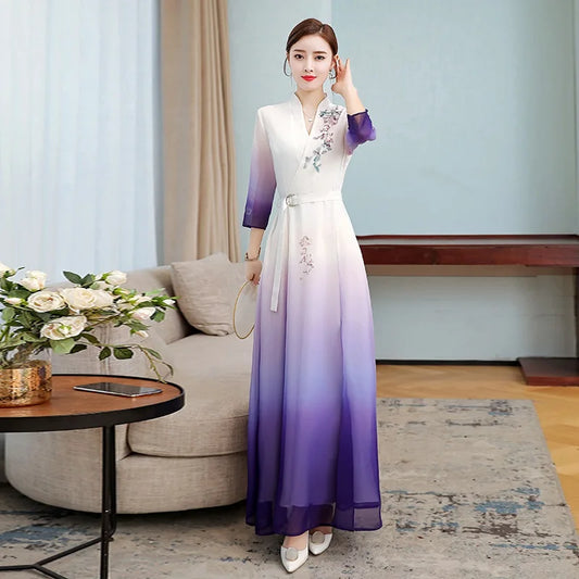 Vietnam Traditional Dress Chinese Style Aodai Cheongsam Qipao China Oriental Dr image 0