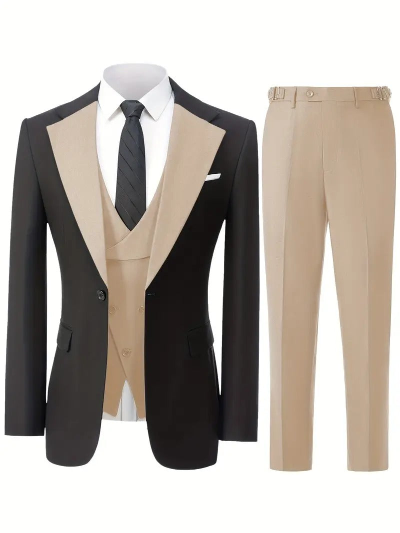 New Men's Suits 3 Pieces Groom Bestman Slim Fit Wedding Prom Party Tuxedo Elega image 1