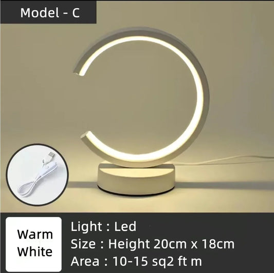 20CM LED Simple Circular Ring Table Lamp Bedroom Bedside Living Room Restaurant image 0
