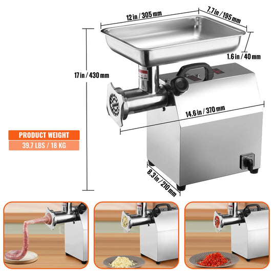 VEVOR Electric Meat Grinder Food Processors Sausage Maker Filler Mincer Stuffer image 0
