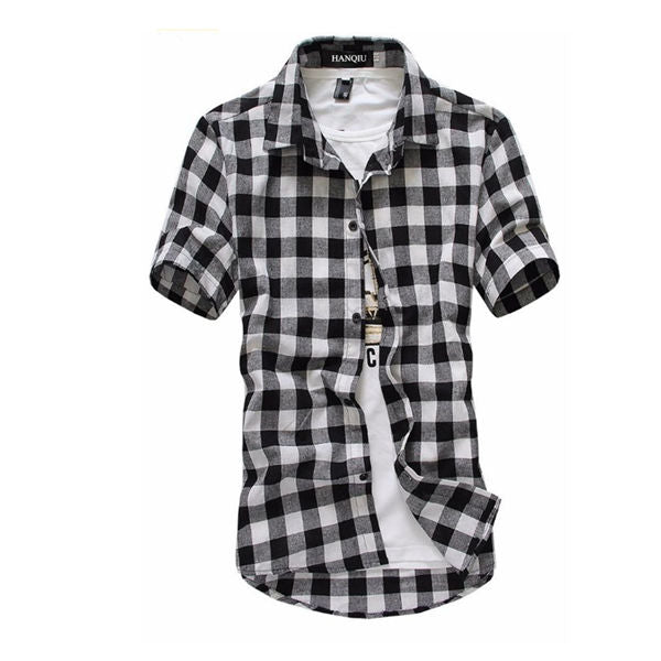 Red And Black Plaid Shirt Men Shirts 2024 New Summer Fashion Chemise Homme Mens image 1