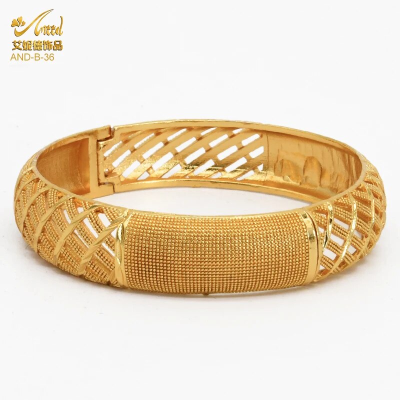 ANIID Dubai Bangles 24K Gold Color African Bracelet For Women Wholesale Designe image 33