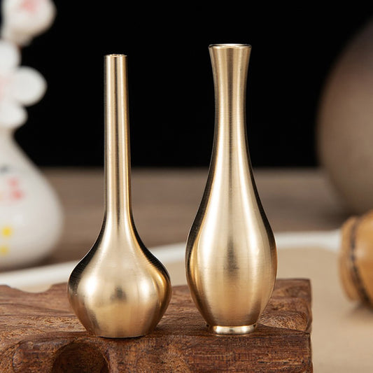 Nordic Mini Pure Copper Vase Plated Golden Flower Home Decoration Living Room A image 0