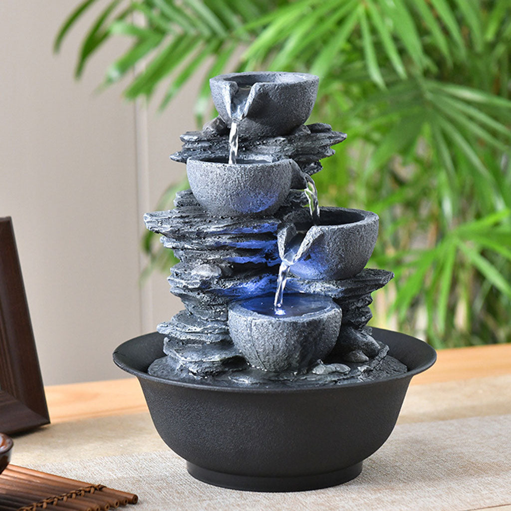 Tabletop Water Fountain Fortune Outdoor Waterfall Landscape Living Room Decorat image 4