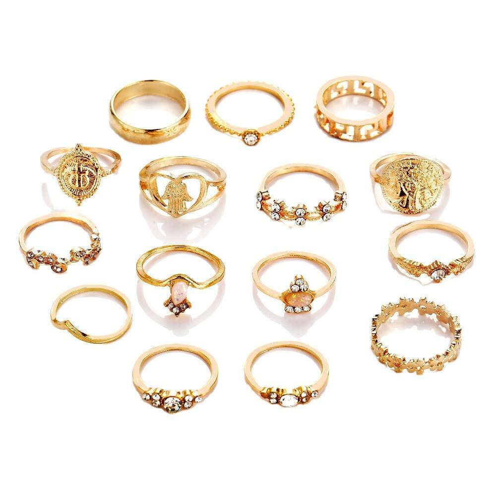 15 Retro Lady Jewelry Retro Gold-color Coins Cross Love Ring Europe And America image 5