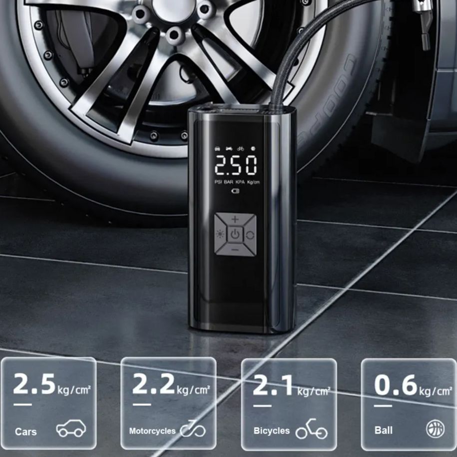 Wireless Car Air Compressor Rechargeable Air Pump Rapid Filling Portable Electr image 2