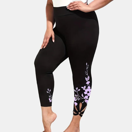 plus size Women's Yoga leggings cut out abdominal hip lifting high waist fitnes image 0
