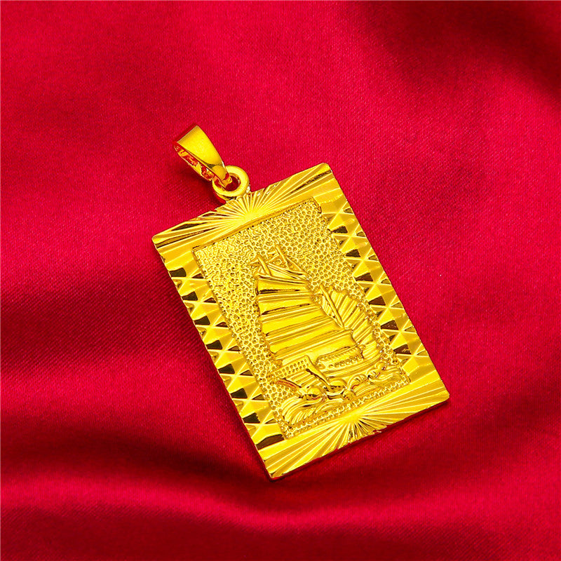 18 K Yellow Gold Color Dragon Pendant for Men Women Jewelry Women's Wedding Eng image 4