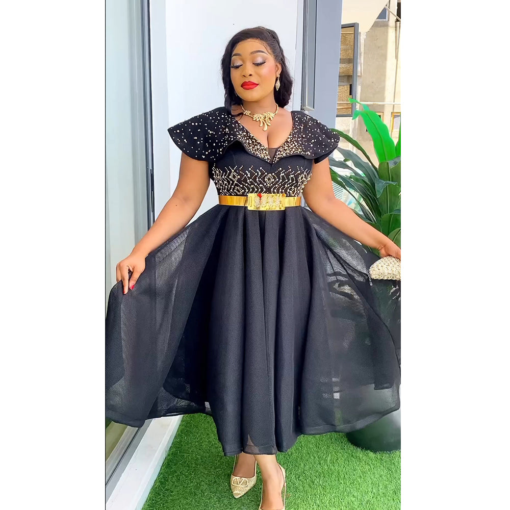 MD Plus Size African Wedding Party Dresses Women 2024 New Dashiki Ankara Evenin image 5
