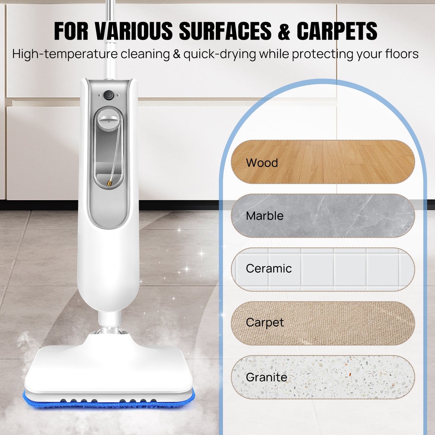 12 IN 1 Electric Steam Mop with 120 Degree Rotatable Head for Floor Cleaning,50 image 0