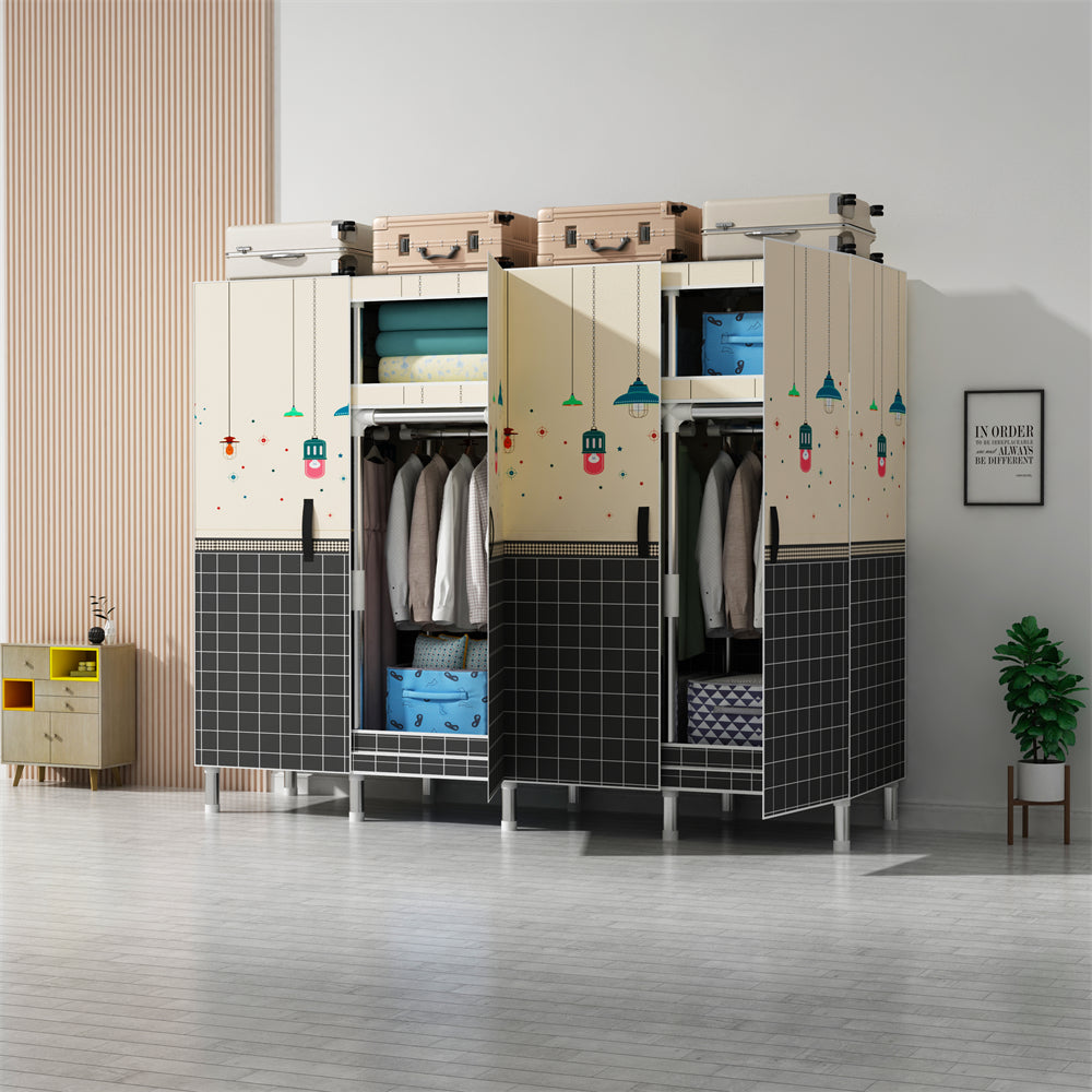 LEEGOHOME Wardrobes Closet Cloth Bedroom Furniture 85/125/166/207x45x170cm 26mm image 5
