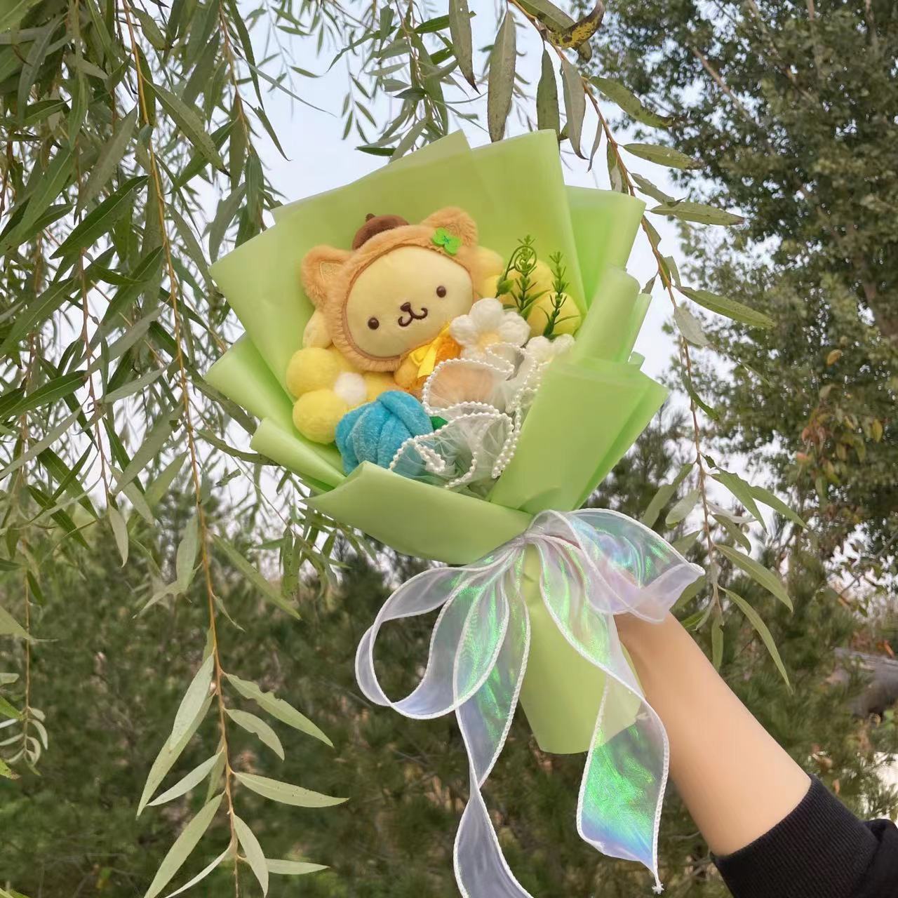 Kawaii Hello Kitty Cat Plush Dolls  Rose Soap Flowers Bouquet Christmas Valenti image 20