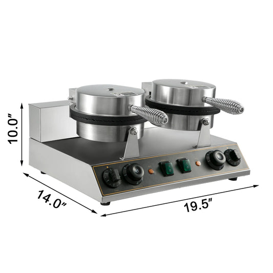 VEVOR Single/Double-head Electric Waffle Maker 180mm Nonstick Plate Cake Baking image 0