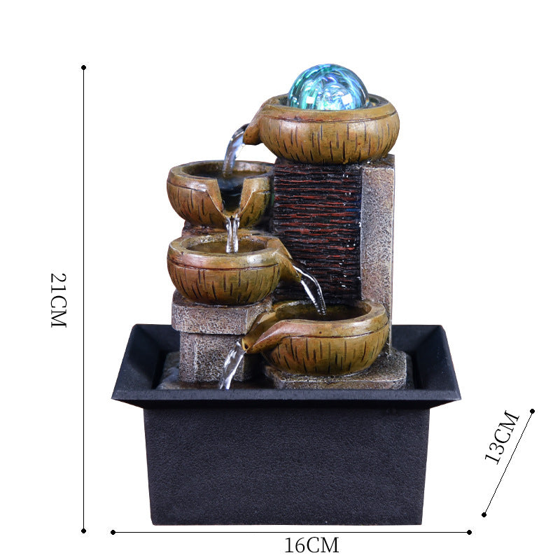 Gifts Desktop Water Fountain Portable Tabletop Waterfall Kit Soothing Relaxatio image 3