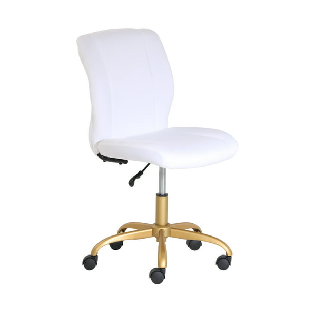 Mainstays Plush Velvet Office Chair, Pearl Blush office chair recliner chair of image 2