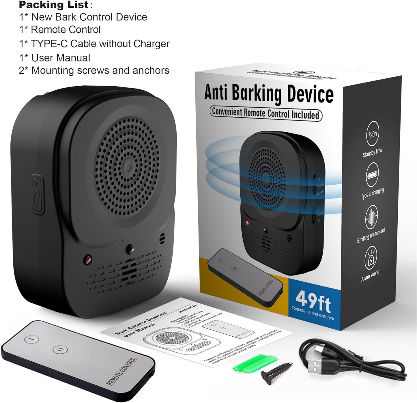 Anti Barking Devices 2024 Barking Control Devices with Effective 4 Adjustable S image 5