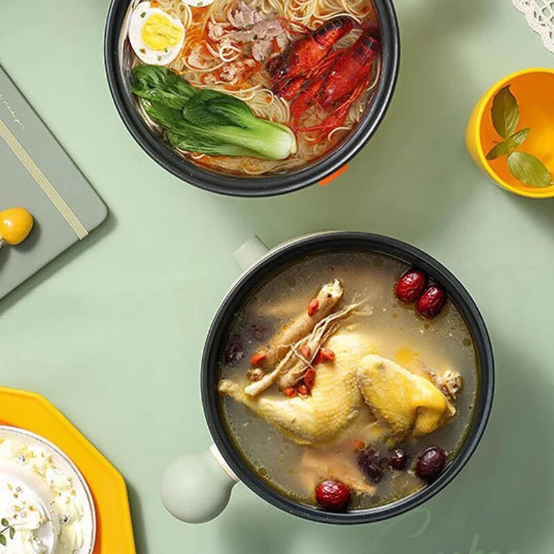 Electric Rice Pot Multicooker Hotpot Stew Heating Pan Noodles Eggs Soup Steamer image 3