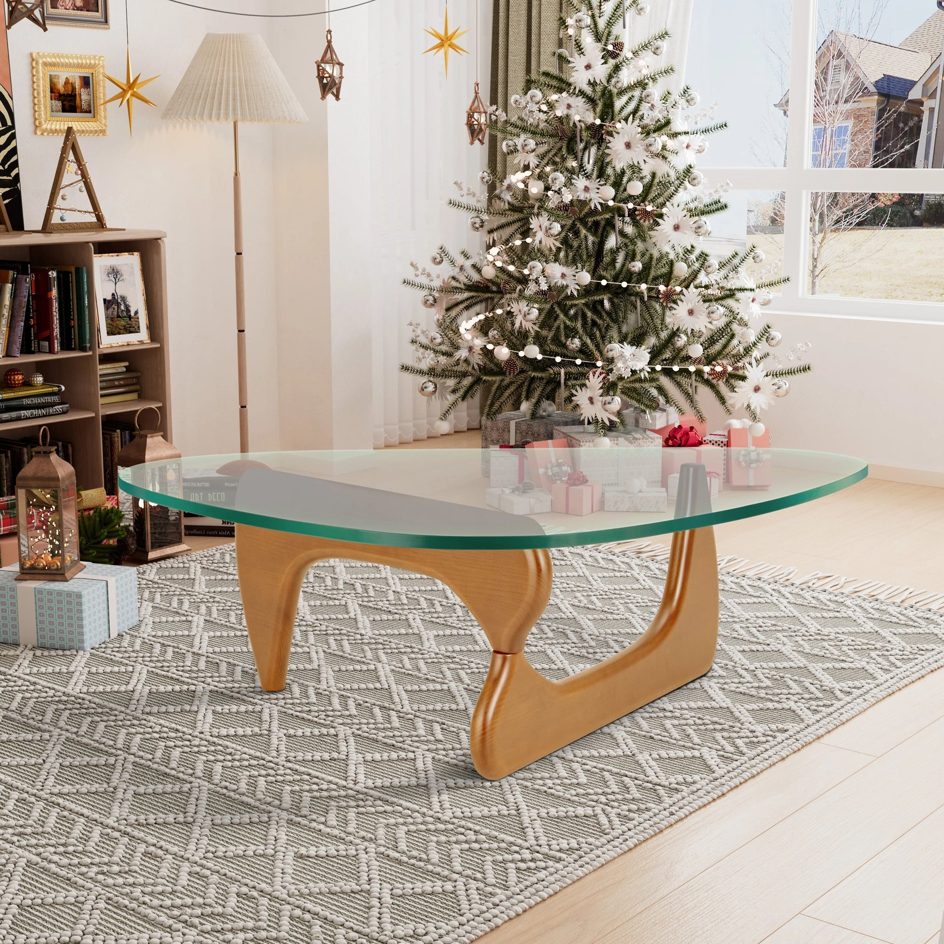 Home Coffee Table Irregular Glass Side Table Modern Simple Dining Table For Bed image 2