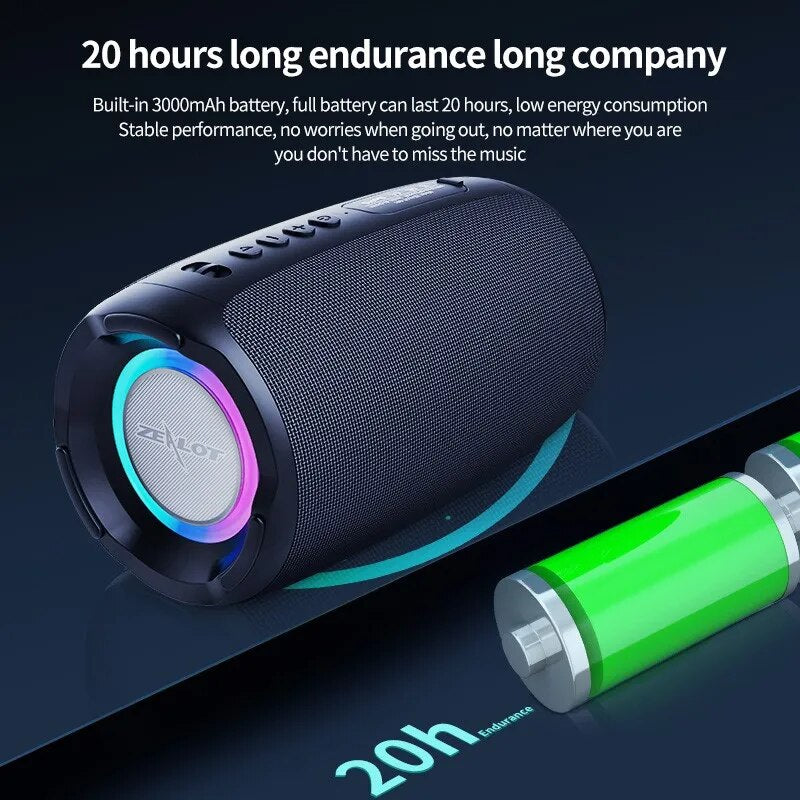 ZEALOT S61 Portable Bluetooth Speaker Double Diaphragm Wireless Subwoofer Water image 5