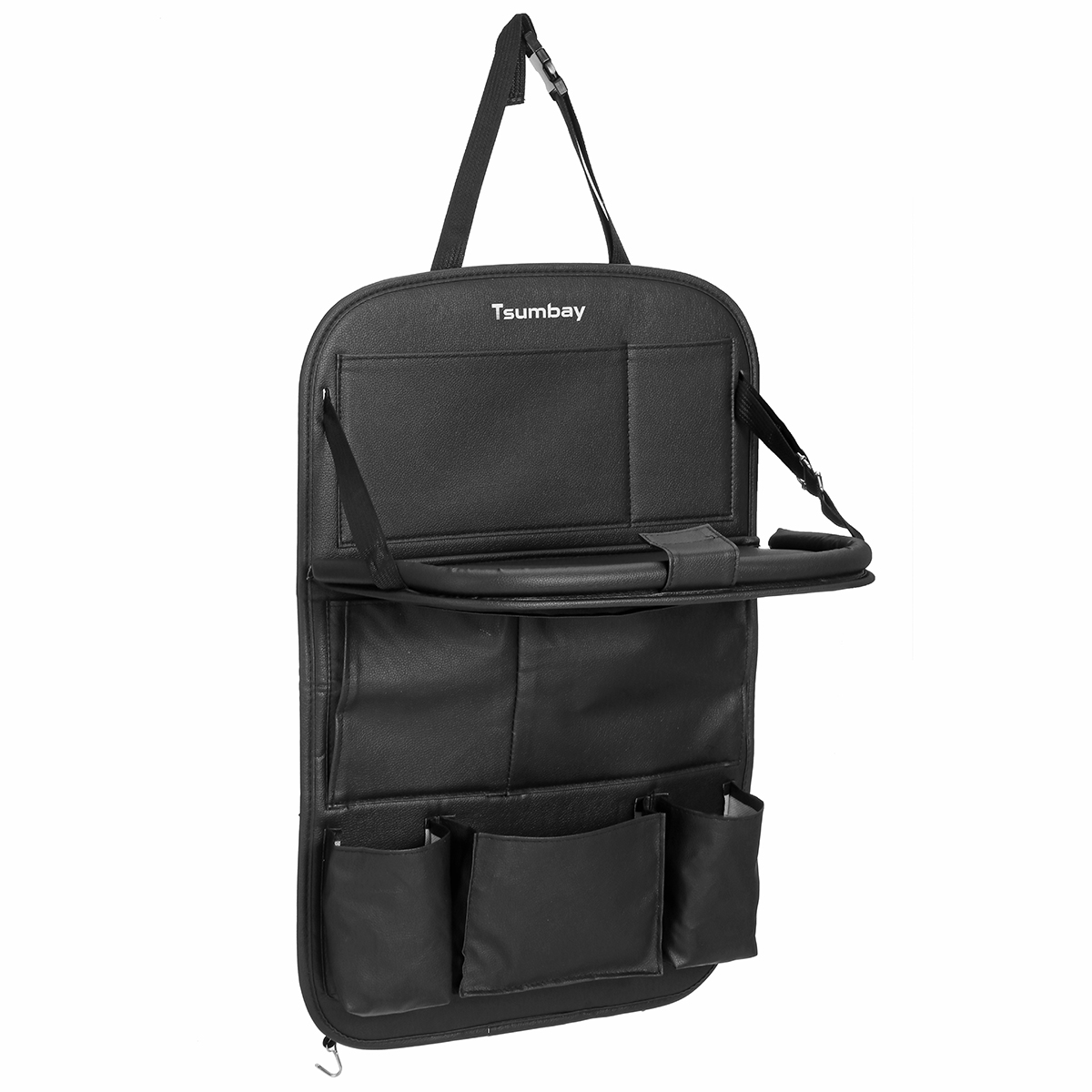 Car Foldable Backseat Organizer Tablet Holder Storage Pocket Cover Multi-functi image 0
