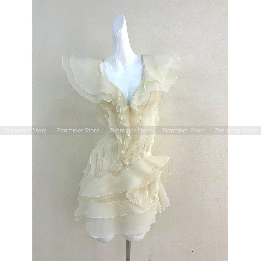 Vietnam niche design new heavy petal ruffles Gorgeous pure desire atmosphere feelin image 7