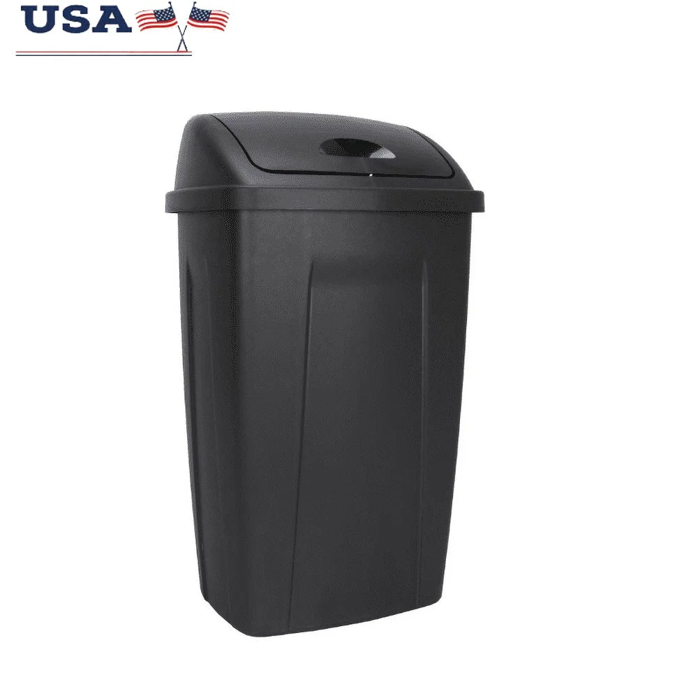 13 Gallon Durable Plastic Swing Top Trash Can Indoor Garbage Container Easy Cle image 5