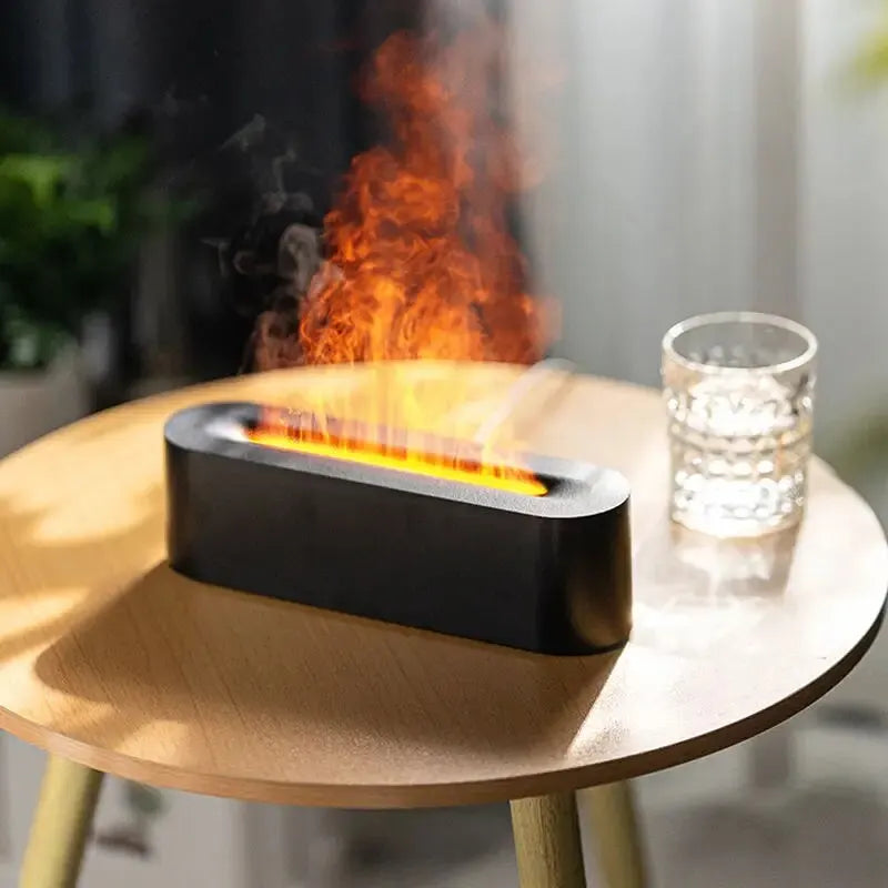 For RGB Flame  Diffuser Humidifier USB Desktop Simulation Light Aromatherapy Pu image 4
