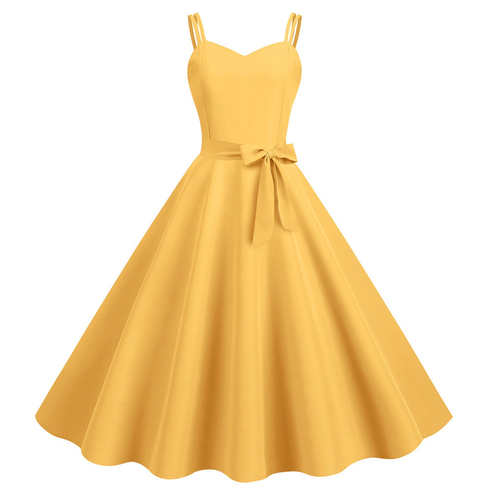 Women Casual Sleeveless Evening Party Prom Dress Strap A Line Large Swing Dress image 7