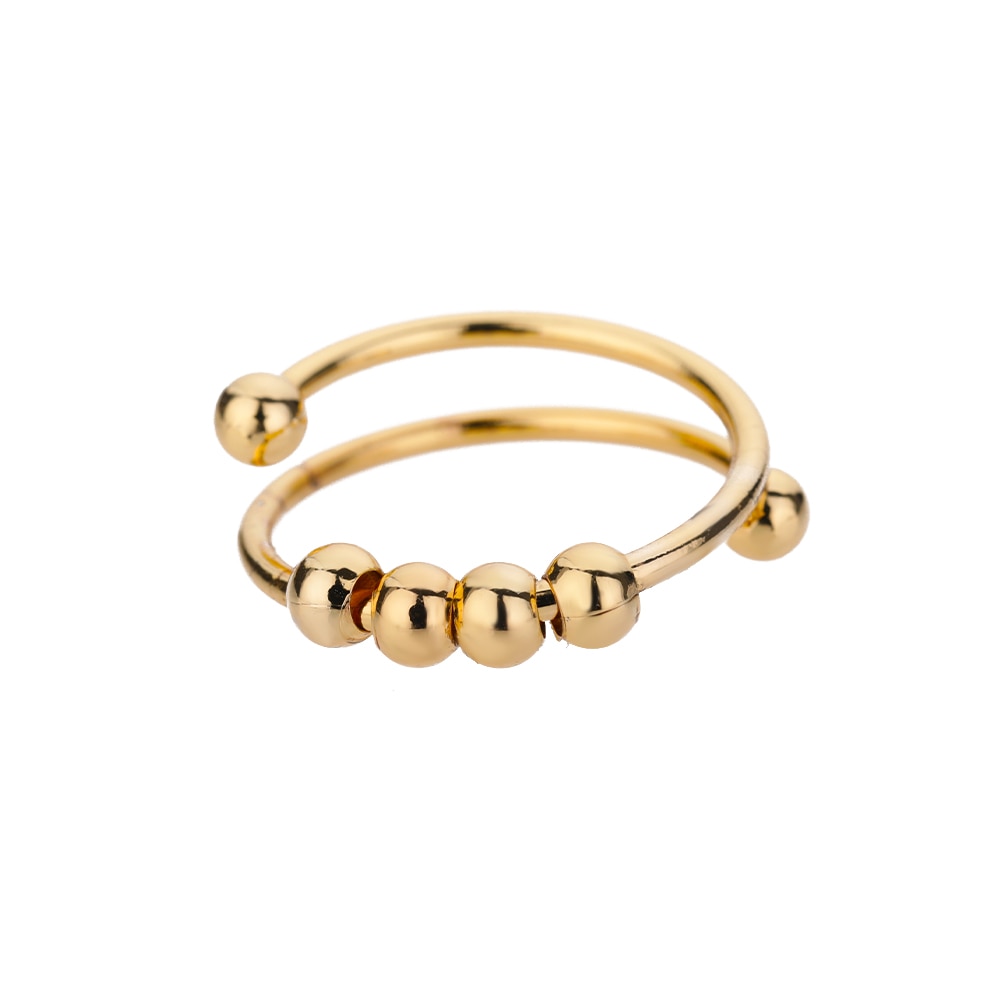 48 Style Women Stainless Steel Rings Gold Color Hollow Out Geometric Open Ring  image 17